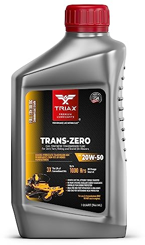 TRIAX Trans Zero 20W-50 Full Synthetic Hydrostatic Transmission Oil for Zero-Turn, Ride-On Lawn Mowers and Tractors (1 Quart/0.946 Litre)
