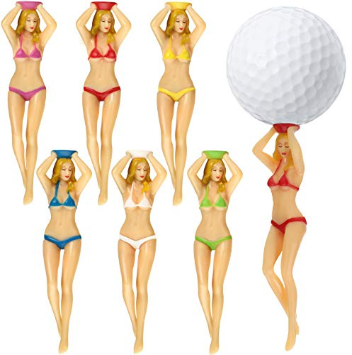 Lustige Golf Tees Bikini Mädchen Golf Tees 76 mm/ 3 Zoll Kunststoff Golf Tees Damen Golf Tees für Golftraining (6 Stücke)