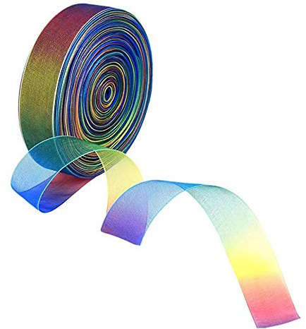 10 MM 50 Yard Nastro in organza trasparente, carta da regalo Decorazione Artigianato fai-da-te Festa di matrimonio di Natale Compleanno Festival Decor Forniture