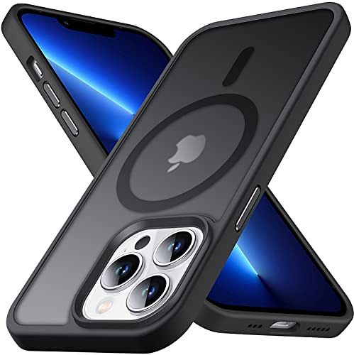 Anqrp Kada Seriesr Kompatibel mit iPhone 13 Pro Hülle, [mit MagSafe] Entworfen für iPhone 13 Pro Handyhülle 6.1 Zoll, Schwarz