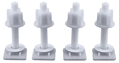 Kit di viti per cerniera in plastica bianca, 28 x 28 mm, coperchio per WC per riparazione buchi ciechi, accessori rettangolari, 2 paia