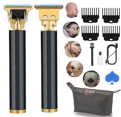 Professional Cordless Hair Clipper and Beard Trimmer for Men - Rechargeable T-Blade Electric Shaver for Hair Cutting, Detailing & Styling - Ideal Men's Gifts