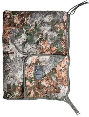 Mil-Tec Poncho Liner Steppdecke • Leichte Outdoor Decke mit Befestigungsbändern & Packsack • Vielseitige Isolierdecke für Trekking, Bushcraft & Survival • Campingdecke, Reisedecke, Picknickdecke