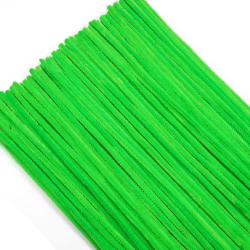 TOAOB Pfeifenreiniger Hellgrün zum Basteln 100 Stück Chenilledraht Pfeifenputzer Lang 30 cm X 6mm Pipe Cleaner Basteln für DIY Handwerksprojekte