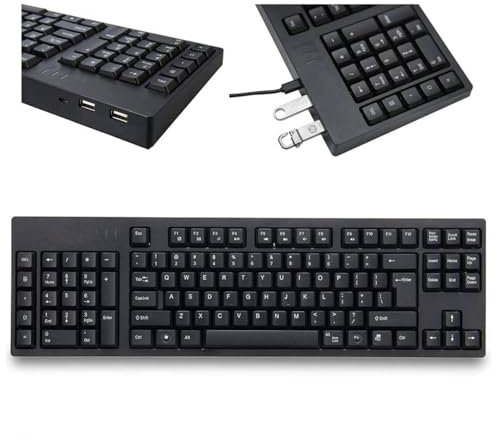 Zopsc Ergonomic Left Handed Keyboard, 109 Keys Micro USB Keyboard Left Numpad Keyboard for Business Accounting Designer