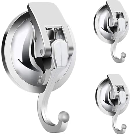 ZIGefofo Lot 3 Crochet à Ventouse Sous Vide Puissante 5KG Plastique Crochet Mural Sans Percer Salle de Bain Porte Serviette Crochet à Ventouse d'aspiration pour Peignoir Cabine de Douche et Cuisine