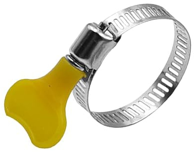 QINALO 14-Pack Yellow Stainless Steel Hose Clamps, Adjustable Thumb Screw Key-Type Clamps, 8mm Bandwidth, Ideal for Plumbing, Automotive, and Machinery Applications . (Size:19-29mm(3/4-1 1/8)