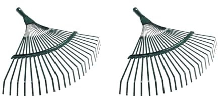 MCAOAL Upgraded 42cm 22 Teeth Steel Fan Rake for Head Replacement for Garden Lawns Patio & Yards Leaves Leaf Moss High Carbon S 2PCS