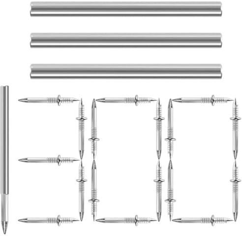 Lot de 300 clous sans couture à double tête - Clou sans couture avec fil de base à double tête - Clou à double tête - Clous à fil de socle à double tête avec 3 outils de manchons spécifiques aux