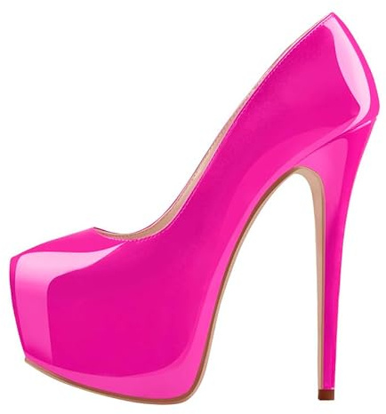 VERISSON Damer klassisk platå höga klackar slip-on pumps stilett klack, rosa, 46 EU