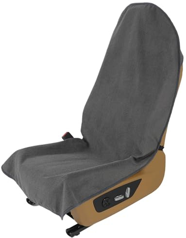 VSHIELD Waterproof Towel Car Seat Cover, Sweatproof Non-Slip Seat Protector, Universal Fit for Front Bucket or Rear Bench Seat of Cars, SUVs, Vans, Trucks, Compatible with Airbags and Armrests