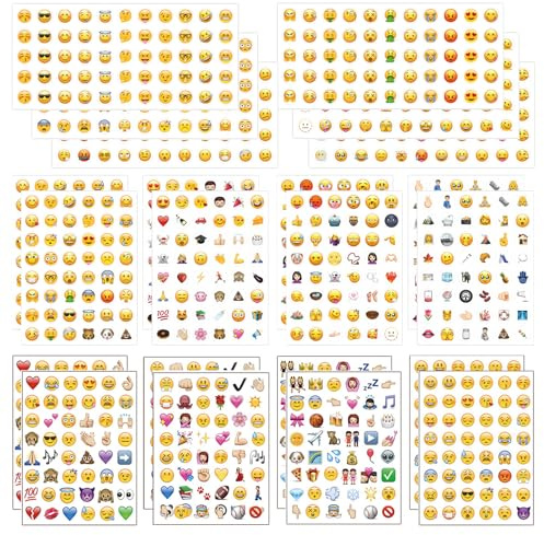 22 Blätter Smiley Aufkleber, Lustig Emoji Sticker, Notizbuch Dekoration, Emoticon Anreizaufkleber für Kinder, Lehrer