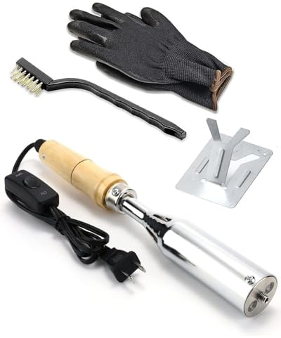 Elektrischer Brandeisen, individuelles Logo, Hitzestempel für Holz, Leder, Steak, Kuchen, Brot, handgefertigtes Design (8 mm, 300 W Griff) (Silber)