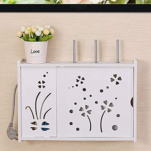 FGDIUCVN Floating Shelves Solid Wood Partition/Wallmounted Tv Cabinet/WiFi Router Rack/Storage Rack for Tv Components/Media Console/Cable Box/Router/Remote/DVD Player/Game Console/Tv Shelf/Living ro,