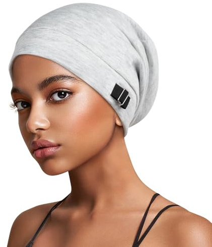 Kiiwah Satin Bonnet Schlafmütze Unisex Seide Seidenmütze Schlafhaube zum Schlafen, Slouch Satin Lined Beanie Lockenhaube Verstellbar Haube Schlafkappe für Damen und Herren