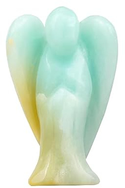 Ieron 1,5 Zoll Schutzengel-Geschenk, Amethyst-Engel-Figur, Heilkristall-Edelsteine, polierte Steine, Statue, Reiki-Engel, Schutzengel-Figur (hellgrün)