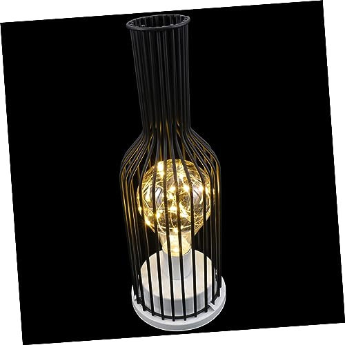 UKCOCO Metal Iron Bottle Light Retro Night Light Vintage Wine Bottle Shape Night Lamp for Living