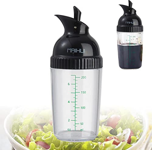 Mélangeur à vinaigrette pour salade faite maison avec bouteille shaker - Verseur sans goutte - Poignée souple - Sans BPA - pour préparer des vinaigrettes délicieuses