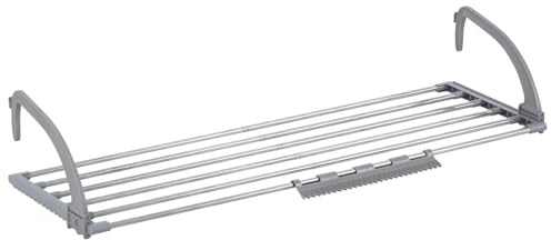 Taylor & Brown 5 Bar Radiator Clothes Airer Rack with Sock Clips, Foldable Clothes Airer with Adjustable Arms, Laundry Dryers Clothes, Hanging Drying Rack Airer (6m)