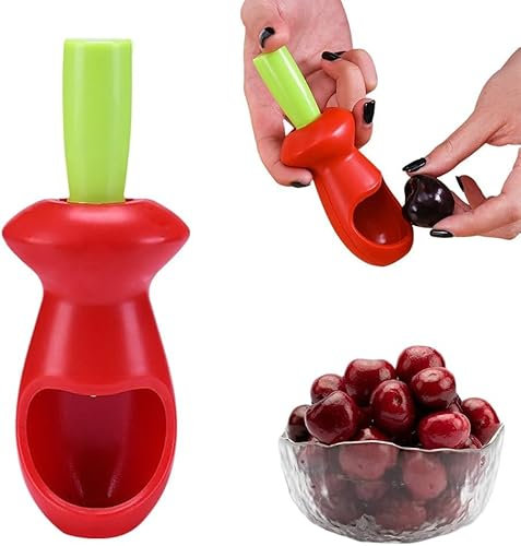 CYRMPQ Cherry Piter Tool, 2025 Upgraded Handheld Push Cherry Seeder, Piter Simple Kitchen Gadget, Portable Fruit and Vegetable Piter for Cherry Jam
