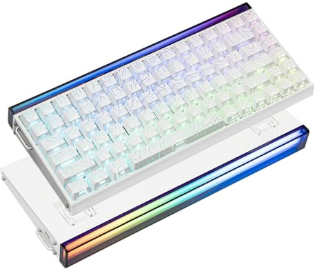 EPOMAKER Aula Hero84 HE Wired Hall Effect Keyboard with RGB Lightbox, 0.01mm Adjustable Actuation, 8KHz Polling, 0.125ms Latency, Snap Key, SOCD, Magnetic Gaming Keyboard (White Topographic)