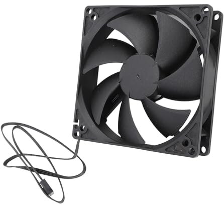 1800RPM High Speed PWM PC Fan, Dual Ball Low Noise Computer Case Cooling Fan for Gaming, 4Pin Black 100x100mm Size, Long Life Durability