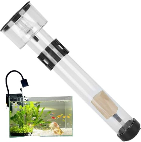 Jorzer Protein Skimmer with Air Valve, Plastic Aquarium Skimmer Oil Removing Fish Tank Protein Separator for Fish Farming