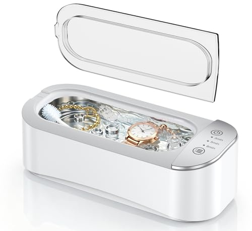 Nettoyeur Ultrasons pour lunettes, 450 ml, avec 3 réglages de temps, pour bijoux, lunettes et montres