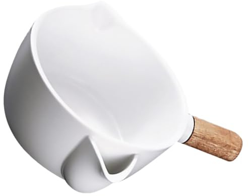 ELAYARD Bol Séparateur D’Huile Soupe en Céramique Blanc Grand Format Filtre à Graisse Cuisine Domestique Ustensile Anti-Graisse Pratique pour Préparation Saine