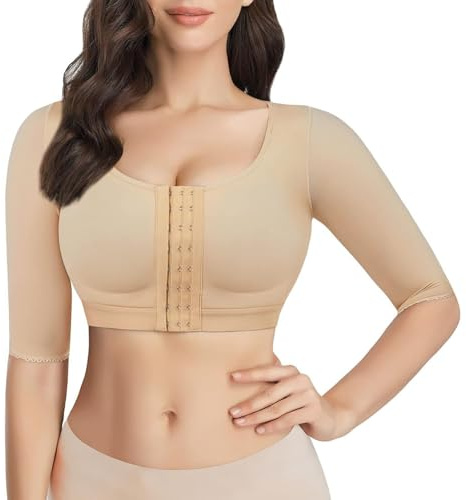 KKXXYQFC Mujeres Post Cirugía Brazo Lipo Compresión Mangas Cierre Frontal Fajas Bra Tank Corrector Tops