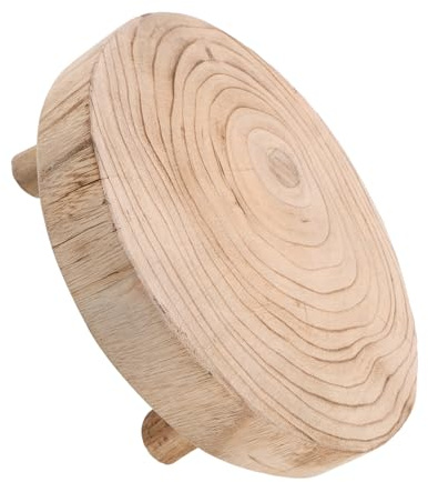 PAMINGONO Supporto in Legno Massello per Piante Piccolo – Piedistallo Rotondo per Vasi da Fiori – Alzata per Esposizione Fioriere da Esterno e Balcone – Scaffalatura Stabile per Giardino