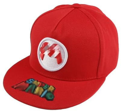 Super Bro Baseballkappe für Jungen und Mädchen, UV Schutz Sommerhut Verstellbare Baseballmütze Sonnenmütze, Kinder Cartoon Baseball Cap Flache Krempe Sonnenhut für Kinder