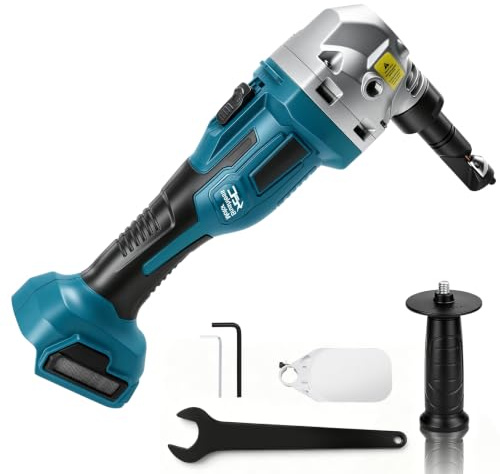 Knabber Plåtnibb, kompatibel med Makita batteri 18 V, 800 W trådlös tennibbler med borstlös motor, 2 200 varv/min, 360° vridbar nibberkop elektrisk plåtsax för rostfritt stål och aluminium (utan