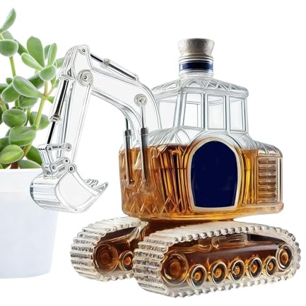 Whiskykaraff-grävmaskin pip – 350 ml ny dispenserbehållare, bar-utställningsobjekt | kreativ likörbehållare i grävmaskinsform, dryckesserveringskärl, dekorativa bartillbehör, samling