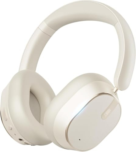 MMWOWARTS Hybrid Active Noise Cancelling Bluetooth Headphones,Bluetooth 6.0 Over Ear Wireless Headphones with 60H Playtime, Hi-Res Audio, Deep Bass, Memory Foam Ear Cups for Home Office Travel White