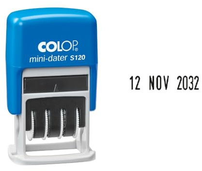 Colop 104701 Data Timbro Mini Dater S120, mesi in lettere, FR