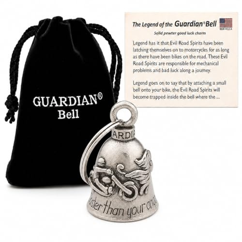 Guardian Bell Guardian Ride Never Ride Faster Than Your Angel Can Fly Motorrad Biker Luck Riding Bell oder Schlüsselanhänger