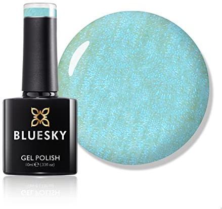 Bluesky Gel Nail Polish, Crystal Light Mint Green Sj08, Glitter, Long Lasting, Chip Resistant, 10 ml (Requires Drying Under UV LED Lamp)
