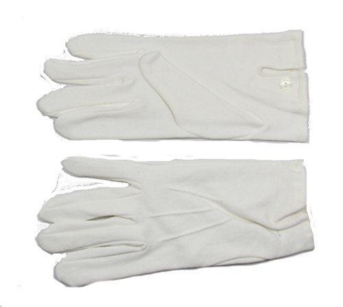 R320 Arbetshandskar, Paradhandskar, Bomull, Knappstängning, Vit