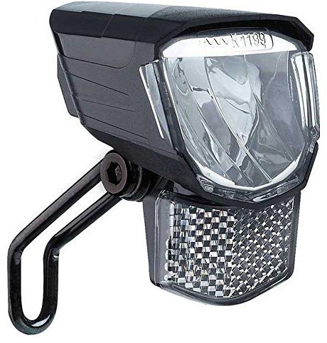 BÜCHEL Tour Dynamo Lampe mit Standlicht und StVZO Zulassung I 45 LUX Fahrradlampe vorne, LED Standlicht, Fahrrad Scheinwerfer, LED Fahrradlicht vorne