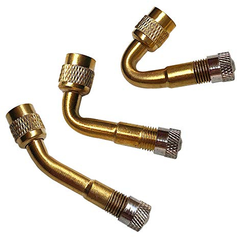 QitinDasen 3Pcs Profesional Neumático Válvula Extensión Adaptador Kit, Extensión de Vástago de Neumático, Latón Neumático Válvula Extensión Schrader Válvula Adaptador (45°, 90°, 135°)