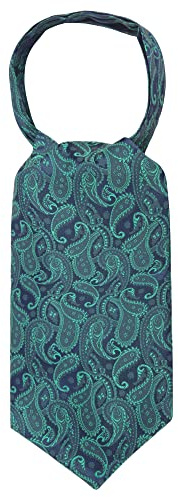 WANYING Uomo Cravatta Ascot Fazzoletto da Collo Cravatta Sciarpa Alta Qualità Retrò e Chic per Signore - Paisley Verde
