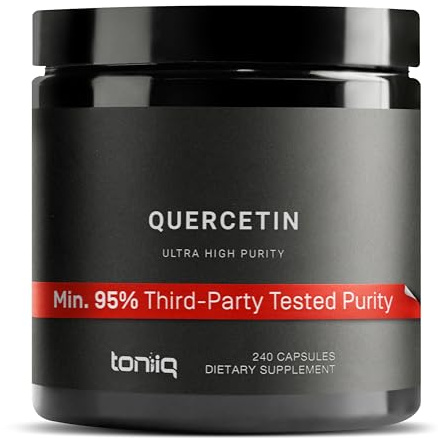 Toniiq Ultra High Purity Quercetin Capsules - 95%+ Highly Purified and Bioavailable - 1000mg Per Serving - 240 Capsules Quercetin Supplement