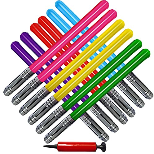 smilixin 13 Pieces Inflatable Light Saber Sword Toys,Inflatable Lightsaber Swords for Star Wars Themed Party,Inflatable Sword Toys Party Bags Stocking Stuffers for Cosplay Party Favors,6 Colors