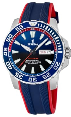 Festina Herren Analog Quarz Uhr mit Silikon Armband F20662/1