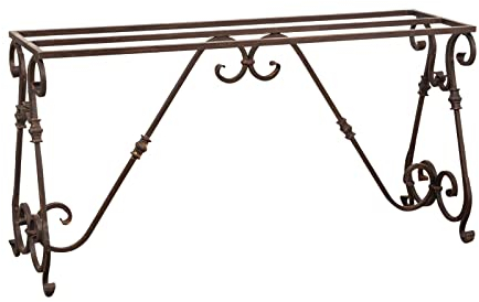 Biscottini Tischgestell aus Eisen 148 x 76 x 41 cm | Tischgestell Made in Italy | Tischfuß aus Eisen von Hand geschmiedet | Tischfuß aus Glas