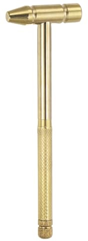 sourcing map Mini marteau multifonction 3 en 1 en cuivre et tournevis 10 mm de diamètre avec tournevis à fente