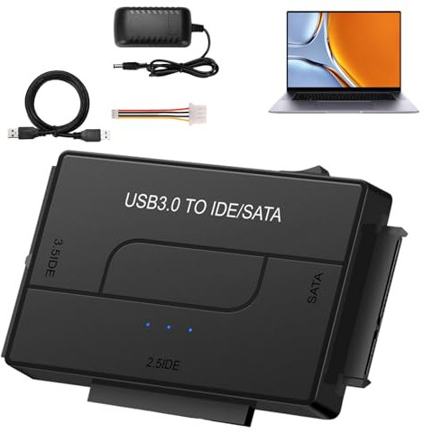 Adattatore per Hard Disk, Adattatore USB IDE, convertitore Universale Esterno USB 3.0 a IDE | Adattatore Portatile Plug-And- per Il Backup e Il ripristino della Trasmissione dei Dati