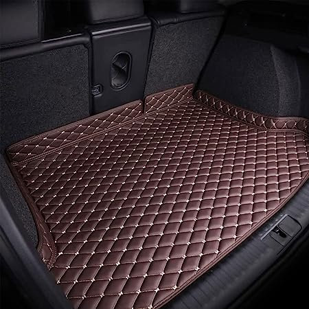 BIRNN Auto Leder Kofferraummatten für Hyundai i30 2020-2024, Auto Kofferraum Schutzmatte Kratzfeste Kofferraummatte Wasserdichter Anti-Rutsch Kofferraumwanne, F Coffee