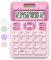 Calculatrice rose de bureau basique avec écran LCD à 12 chiffres, fournitures de bureau rose, jolie calculatrice pour bureau, maison, école, magasin